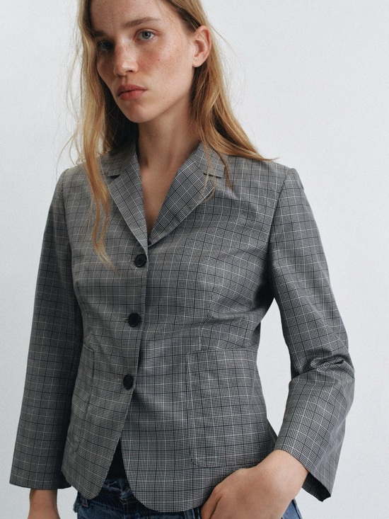 Zara Jackets & Blazers - Zara Grey Plaid Tailored Blazer